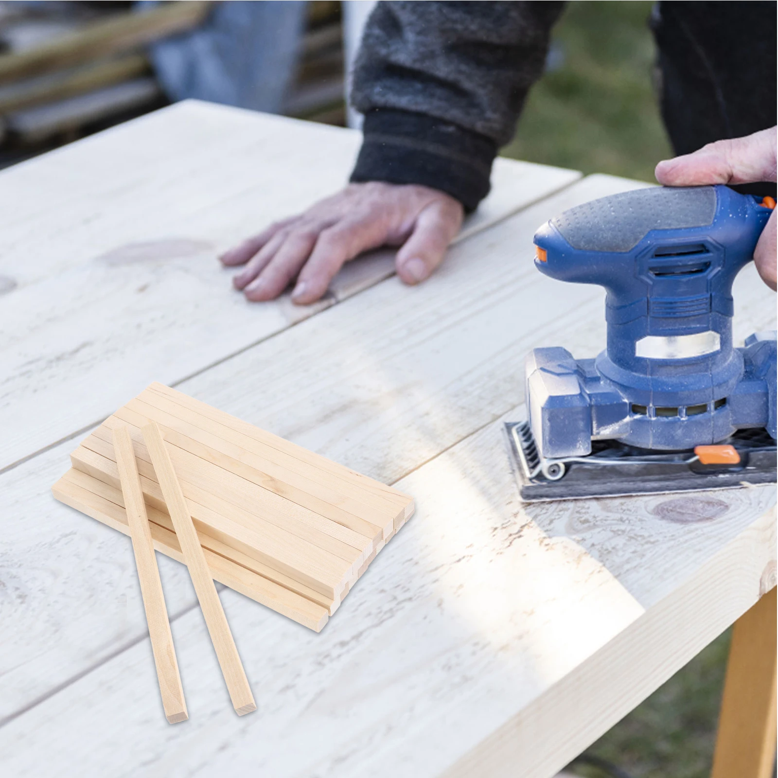 

20pcs Solid Wood Square Dowels Unfinished Pine Sticks For Crafts Diy Wooden Rods Building Miniatures Plant Support Stick