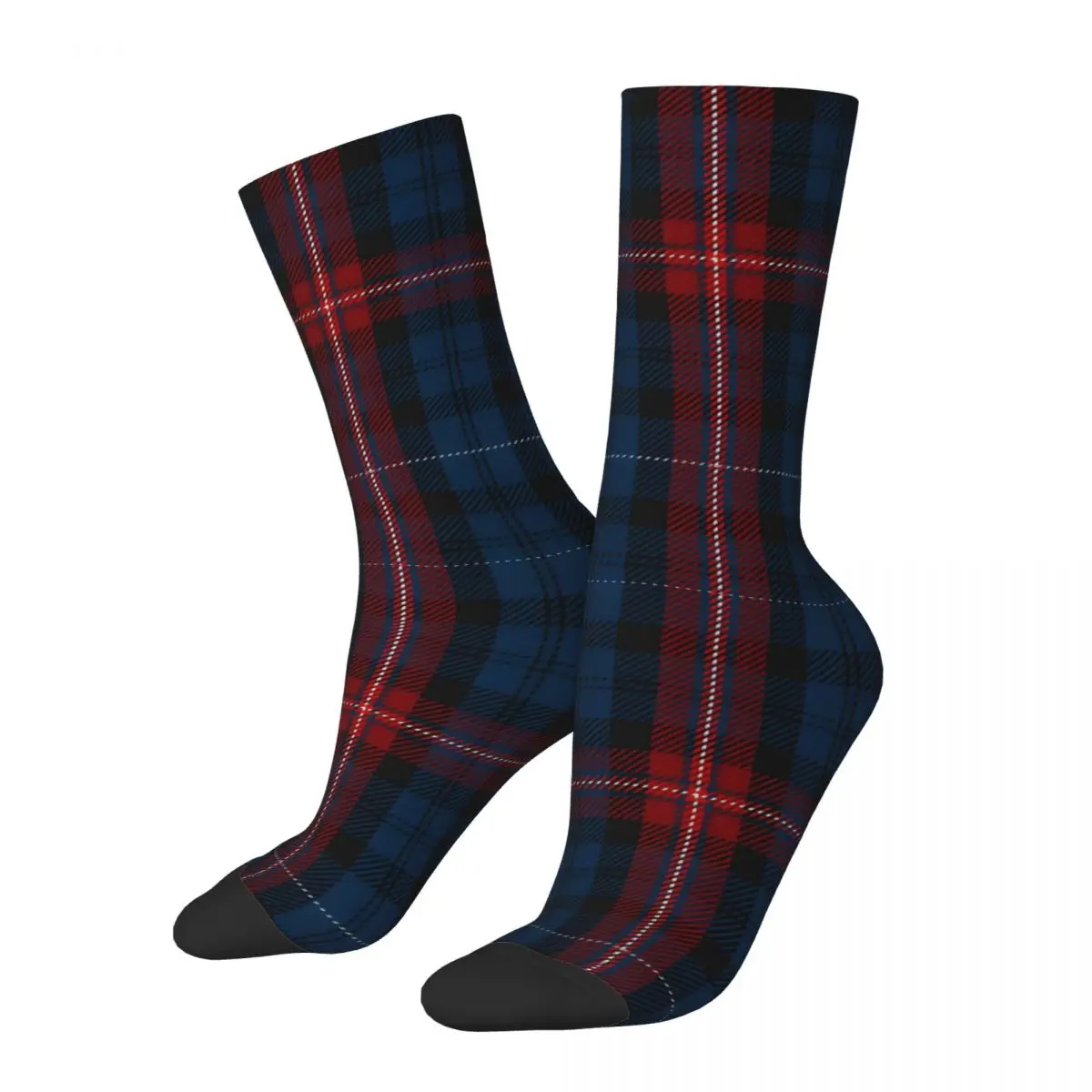 Scottish Tartan Clan Scotland Tartan Plaid Blue And Red Unisex Winter Socks Running Happy Socks Street Style Crazy Sock