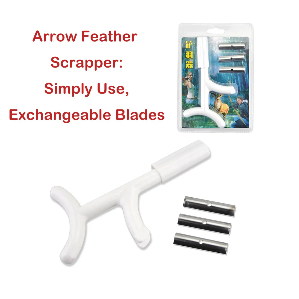 

Скребок для стрельбы из лука, пластиковая ручка, лезвия из нержавеющей стали, лопасти для стрельбы из лука, аксессуары для инструментов для удаления лопастей