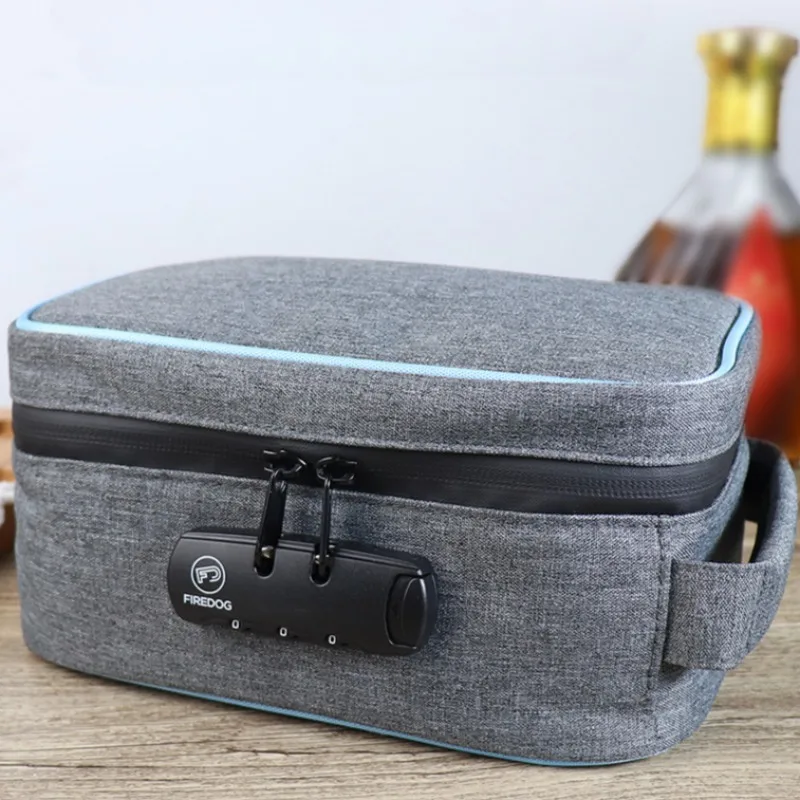 Smell Proof Cigarette Smoking Stash Bag Tobacco Herbs Combination Lock Container Cigar Grinder Pipe Travel Box Digital Bag