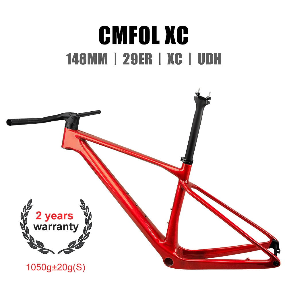 2025 T1000 Full Carbon Mountain Bike Frame 29 Inch Internal Routing MTB Frame With Seatpost And Handlebar 148*12 Axle DPD