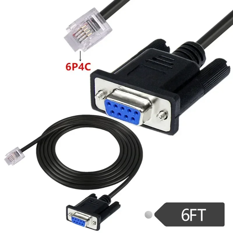 6FT DB9 Female RS232 to RJ11 6P4C Serial Console Cable for APC AP7800 AP7900 RS232 940-0144A