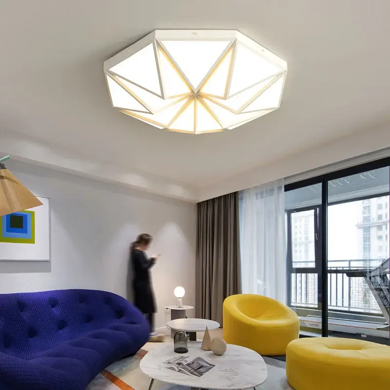 New Nordic style living room, postmodern, simple, creative and individual bedroom, study ceiling lamp, geometric fixture