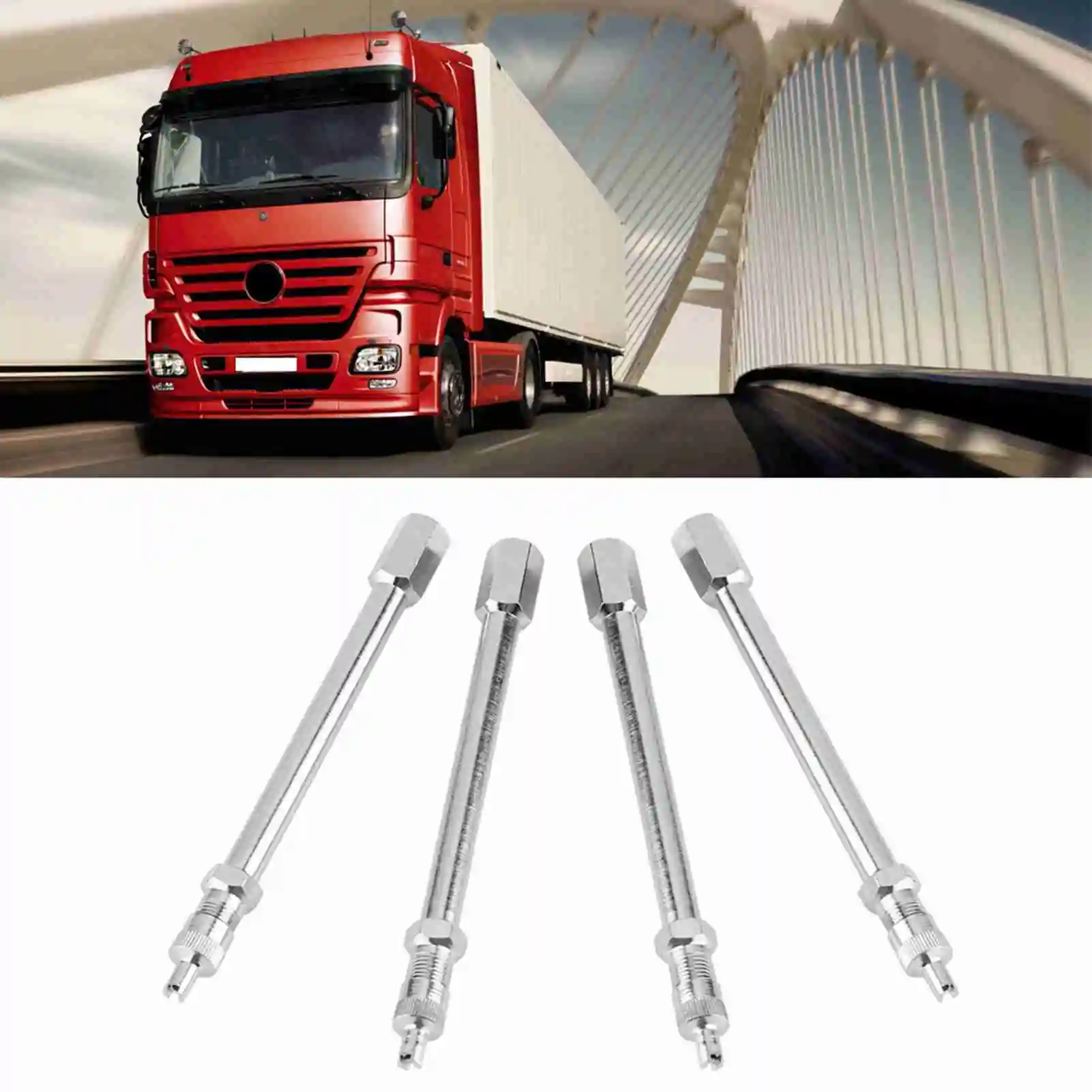 100mm Chrome Tyre Valve Extension Rod Wheel Adapter Car Truck Lorry Chrome Tyre Valve Extension Car Tyre Valve Extension