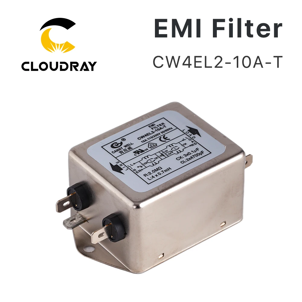Ultrarac Power EMI Filter لآلة وسم الليزر ، لتقوم بها بنفسك الجزء ، CW4EL2-20A-T ، CW4EL2-20A-T ، مرحلة واحدة ، التيار المتناوب 115 فولت ، 250 فولت ، 20A ، 50 هرتز ، 60 هرتز