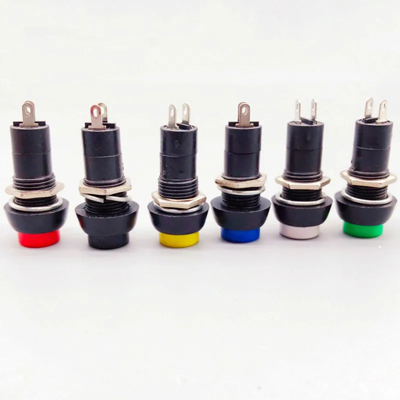 1/6 PCS,Momentary/Locking,PBS-11A/B,2 Pin,Mini Round Push Button Switch,Electrical Equipment,12MM Panel Hole,3A 250VAC/1A 125VAC