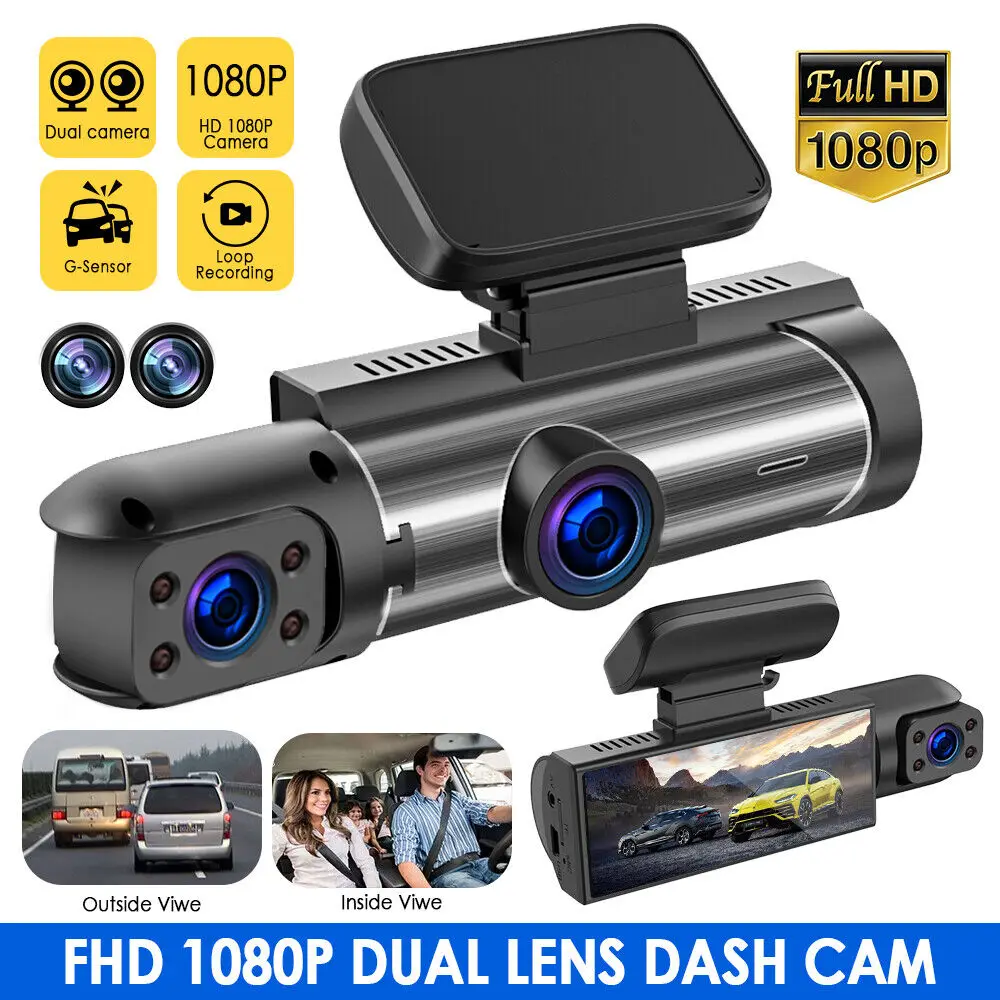 

Dash Cam 3.16-inch Dual-lens Driving Recorder Front Inside Camera G-sensor Hd Night Vision Wide-angle Car Dvr