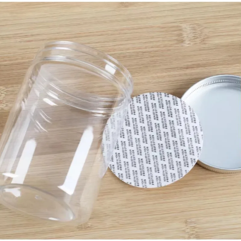 

Empty Transparent Candy Cookies Food Storage Pots 60ml 120ml 240ml Cosmetic Plastic Cream Jars With Metal Lids