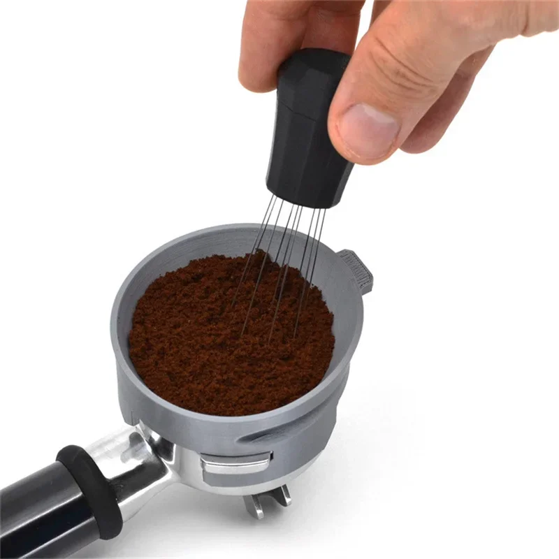 Espresso Coffee Stirrer Wdt Tool And Self-aligning Stand Coffee Stirring Tool Black Coffee Cloth Needle With Base