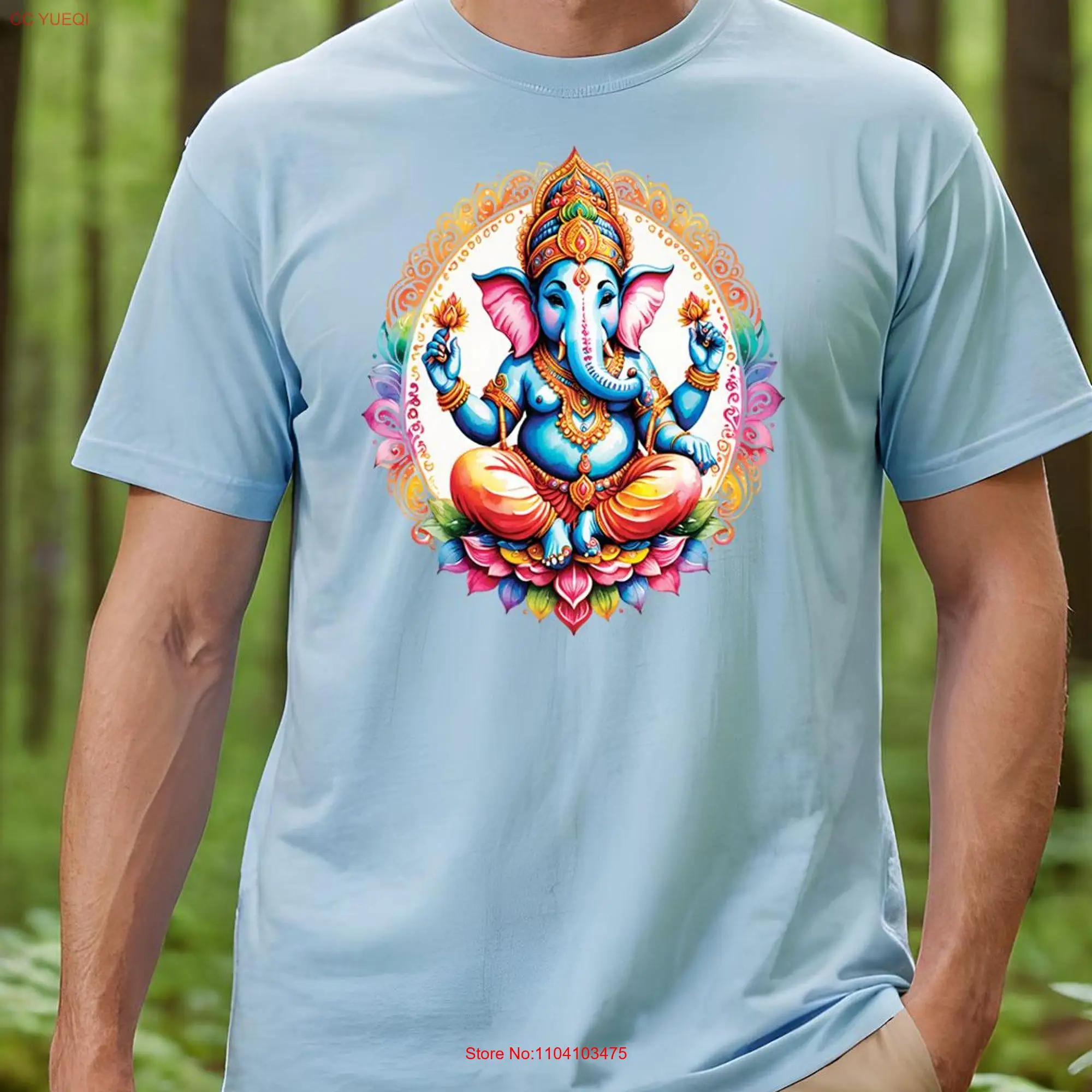 Ganesha Hindu Art T Shirt long or short sleeves