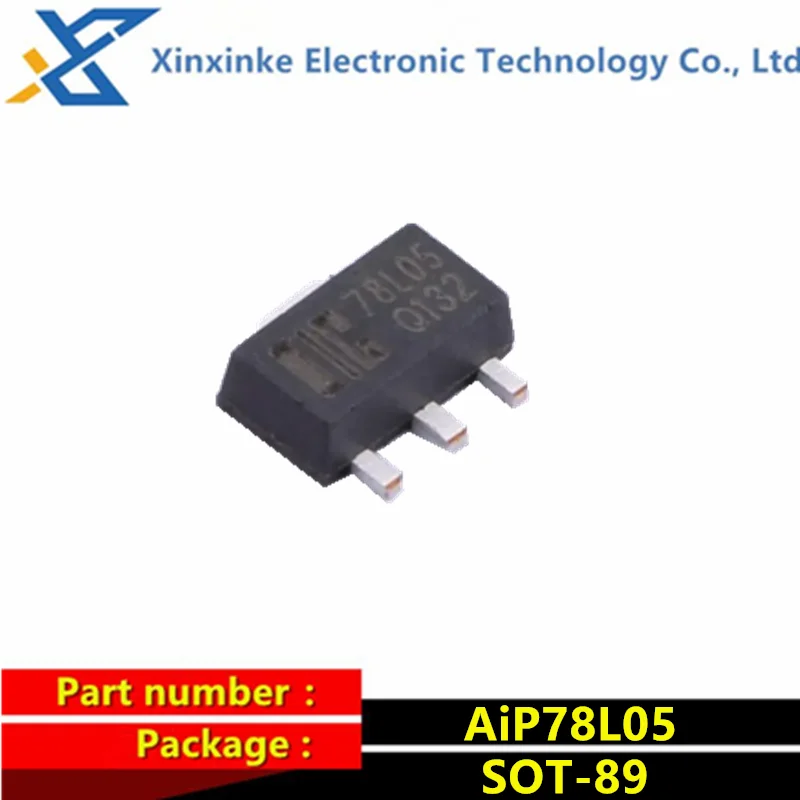 

50PCS AIP78L05GD893.TR SOT89 78L05 AiP78L05 Three-terminal Voltage Regulator IC Power Supply Voltage Stabilizing Chip