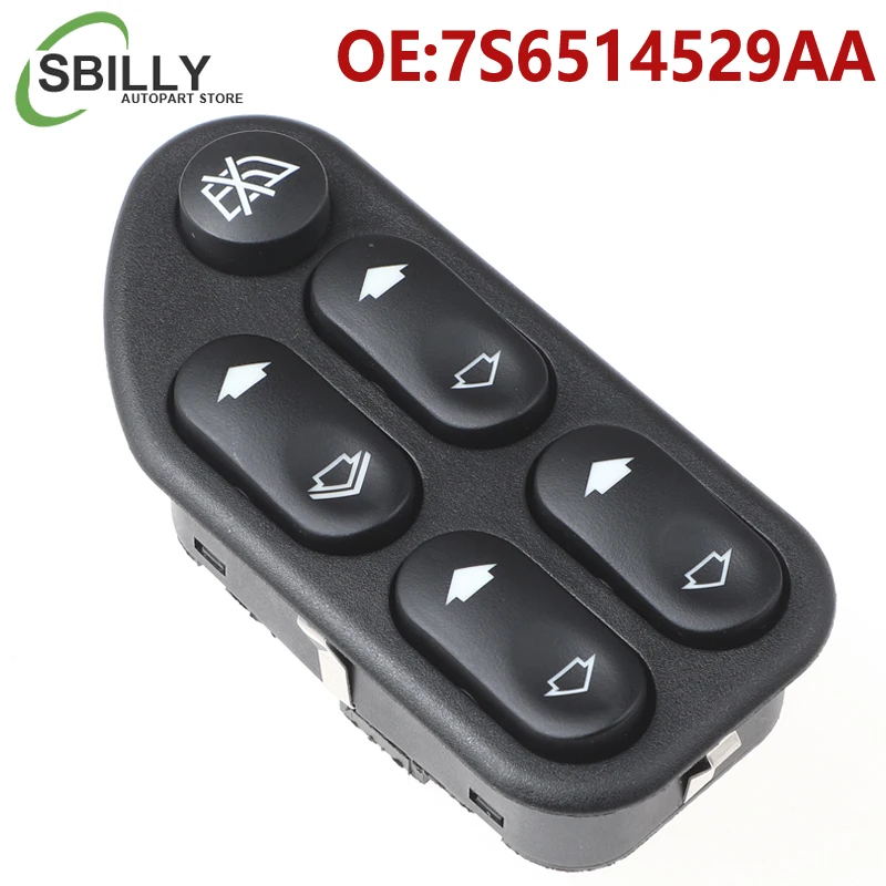 Coche 7S 6514529 Interruptor de ventanilla eléctrica AA para Ford Ranger Fiesta Ecosport 2004 2005 2006 2007 2008 2S 6514529 CB 4L55-14529-AA
