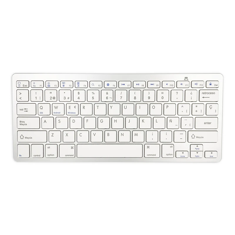 Spanish Language Ultra Thin Light weight Low Noise Keyboards for iPhone\iPad\smartphone\laptop