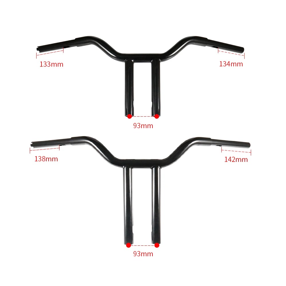 Vintage Motorcycle 25mm Handlebars Club Style Rise T-bars 1\'\' Drag Bars 12\'\' 14\'\' Height for Dyna Softail FXBB Sportster XL 883