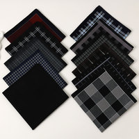 3 Packs of Randomly Mixed and Matched Men's Gentleman's Yarn-Dyed Plaid Handkerchiefs, Suit Flap Pocket Pants Squares, Wedding Season Groom's Souvenirs, Sweat Towels