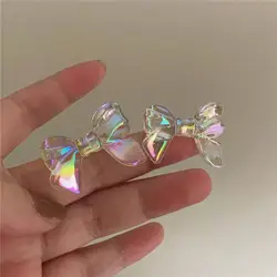 YANGLIUJIA Acrylic Bow Earrings European And American Style Personality Fashion Stud Earrings Ms Girl Travel Wedding Accessories
