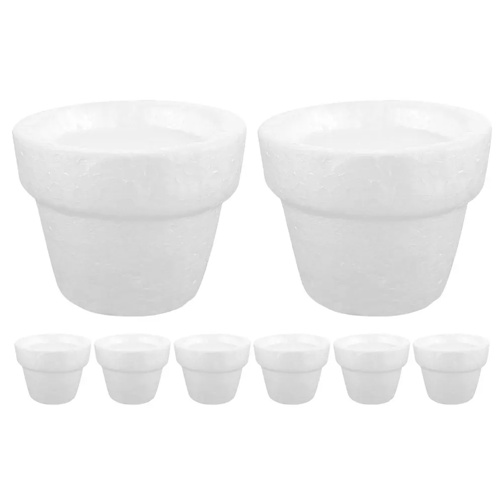

8pcs Foam Flowerpot Liners Lightweight White Dragon for Floral Arrangement DIY Plant Pots Versatile Craft Project