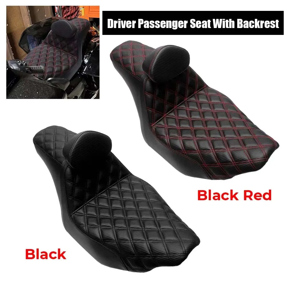 Motorcycle Accessories 1Set Black Rider Passenger Seat With Backrest Cushion For Harley Touring Street Glide Limited FLHXL 2026