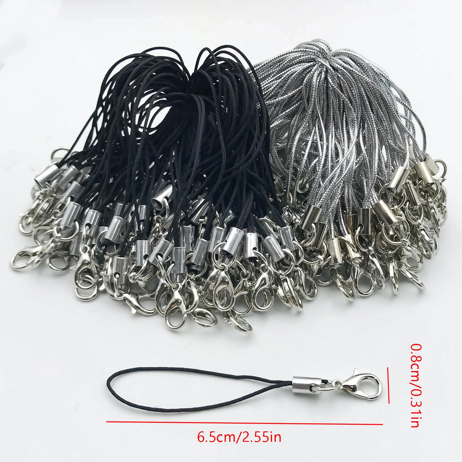 20/50Pcs Lobster Clasp Lanyard Strap Cord Mobile Straps Charm Nylon Key Ring Chain For DIY Jewelry Making Accessories