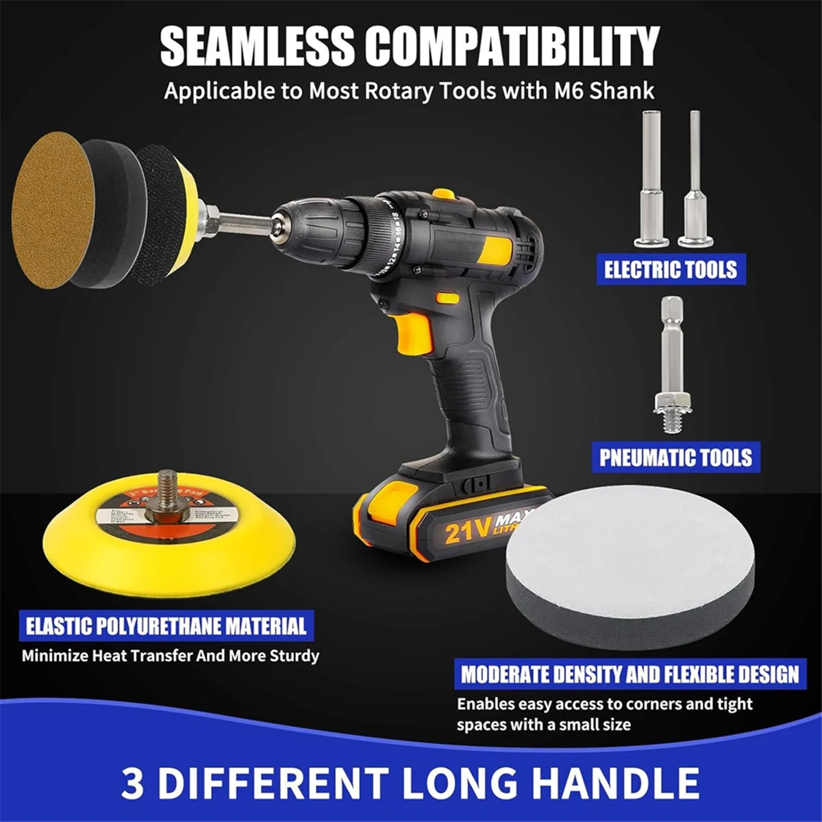 

3-дюймовые золотые шлифовальные диски, наждачная бумага на липучке, шлифовальная машина для дрели, шлифовальная насадка, набор для полировки автомобилей