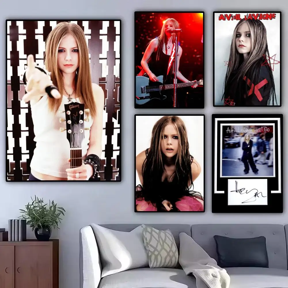 Famous Singer A-Avril L-Lavigne Painting Calligraphy Modern Canvas Poster Wall Art Aesthetic Bedroom Decor for Cafe Home Gift