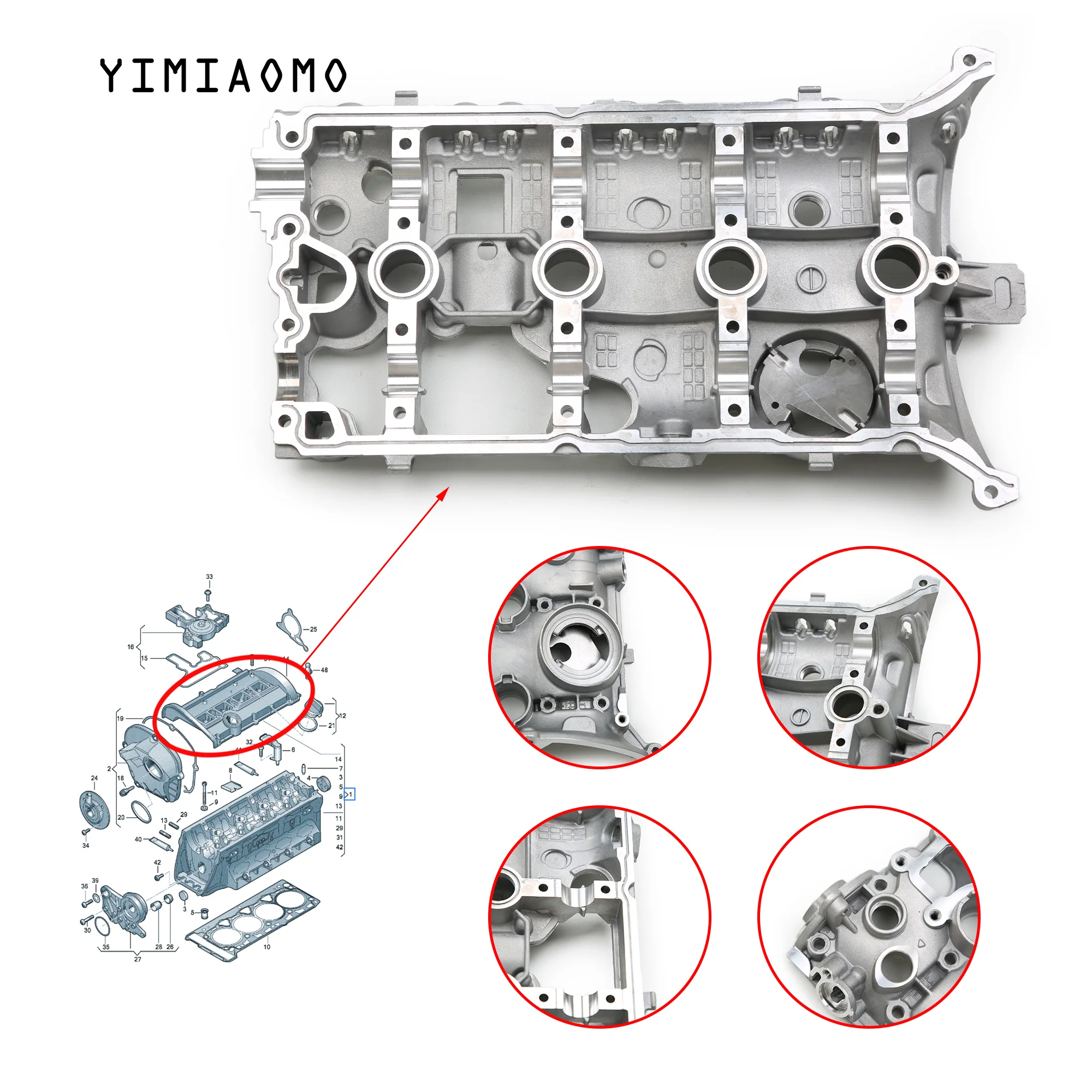 

06H 103 264 AX Engine Cylinder Head Cover Valve Covers For VW Transporter T5 T6 2012-2018 Audi A4 A5 A6 Q5 TT A8 2.0TFSI CDNC