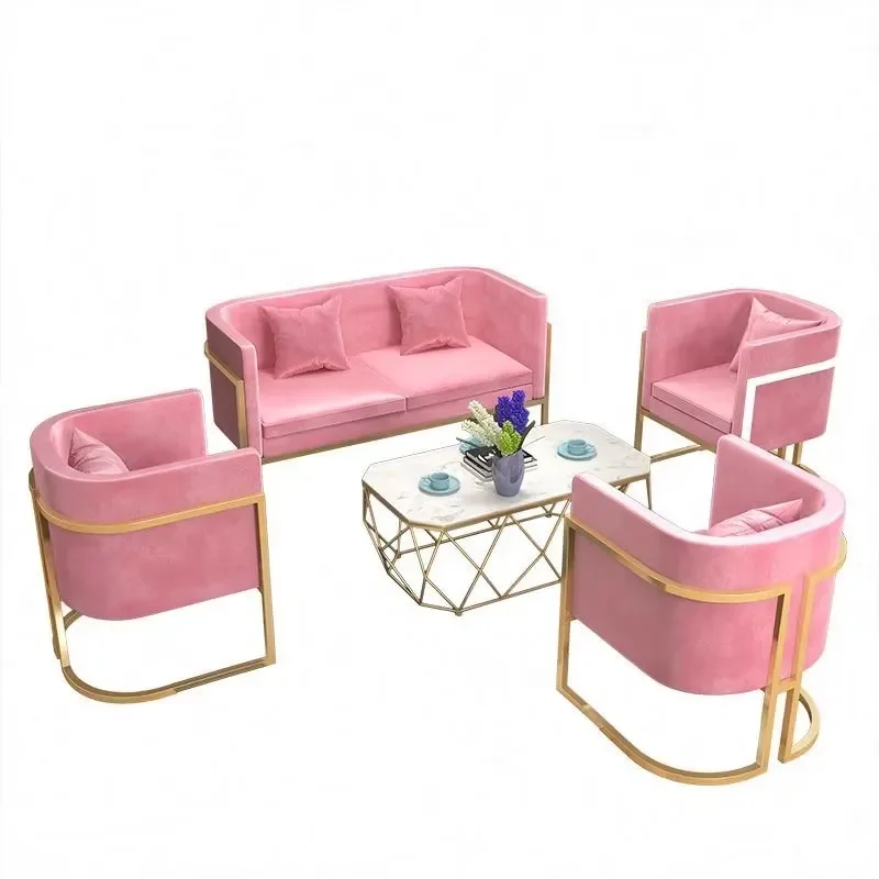 Luxury beauty salon sofa living room furniture home U-shaped velvet sofa living room set