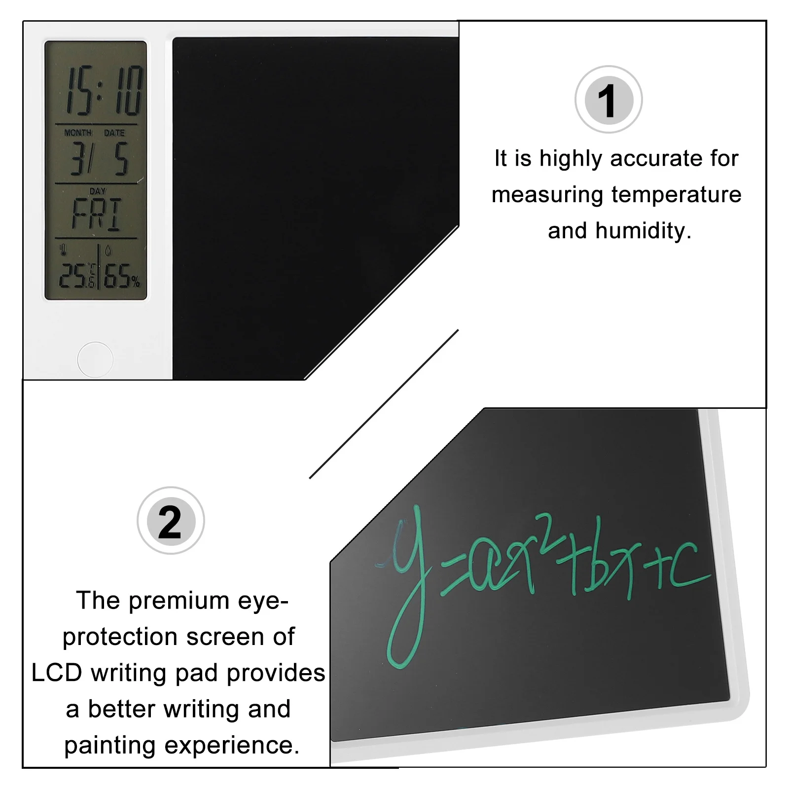 

1Set Smart Calendar Hygrothermograph LCD Writing Tablet Digital Graphic Drawing Weather Pad Weather Writing Pad