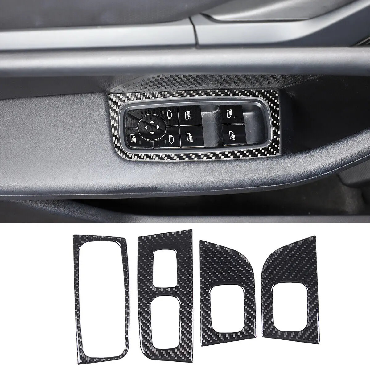 

Soft Carbon Fiber Car Window Control Lifting Switch Button Cover Trim Fit For Porsche Taycan 2019-2022