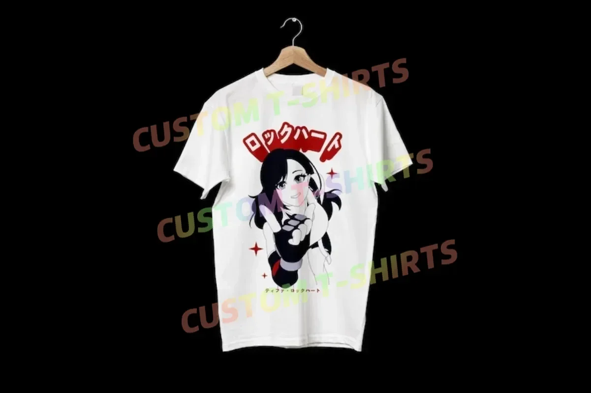 

FINAL FANTASY 7 Tifa Lockhart Cute Anime T Shirts Gaming Streetwear Graphic T-Shirt Gifts for Gamer Girls Stylish Japanese Shirt