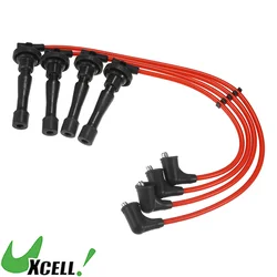 UXCELL Car Spark Plug Coil Wires Ignition Coil Harness Cable 6.7mm Fit for Honda CR-V 1997-2001 No.32700PHK003 - Pack of 4