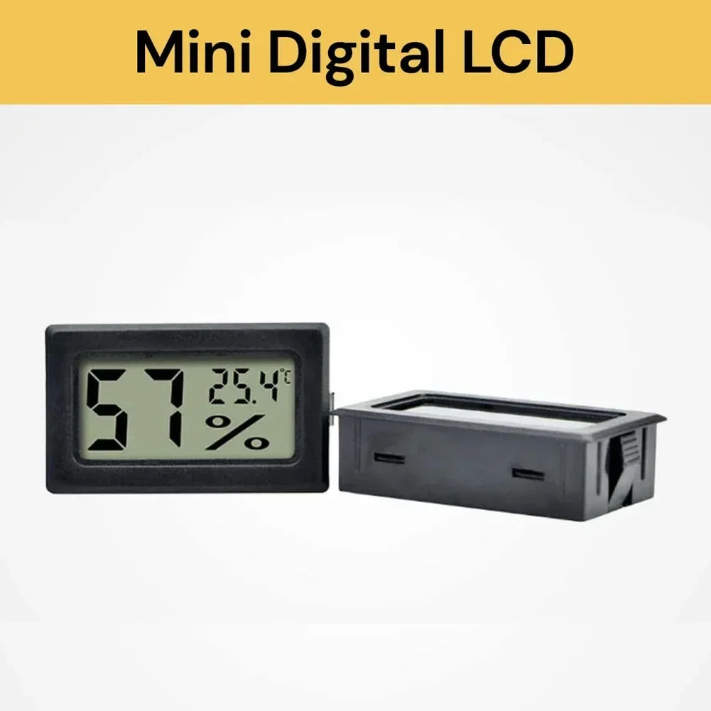 Fast Response Hygrometer Humidity Meter Tester High Accuracy Digital LCD Display Portable Size Suitable for Reptile Tanks