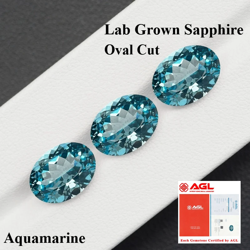 حار بيع مختبر نمت الياقوت البيضاوي قطع الزبرجد متعددة الحجم أعلى جودة Diy بها بنفسك صنع المجوهرات تحديد شهادة AGL #1