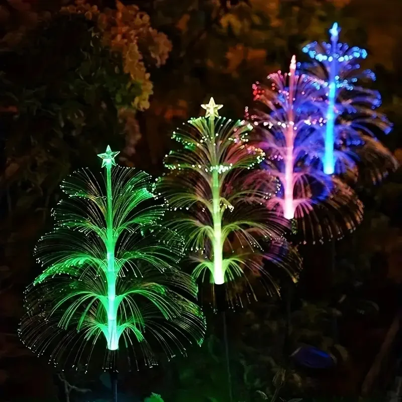 

7 color conversion fiber optic lights for Christmas and Halloween atmosphere lights, outdoor solar lights