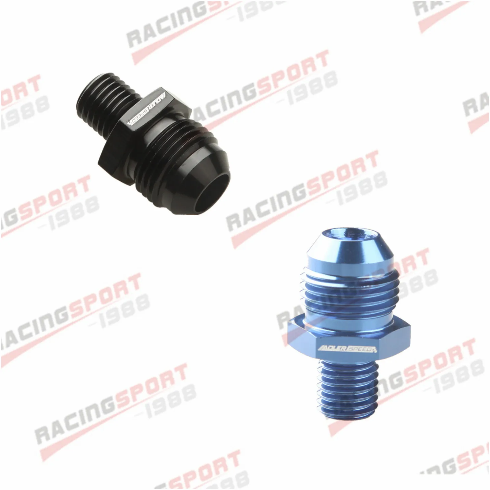 

6AN AN-6 Male Flare To M10x 1.5 Metric Straight Fitting Adapter Aluminum Blue / Black