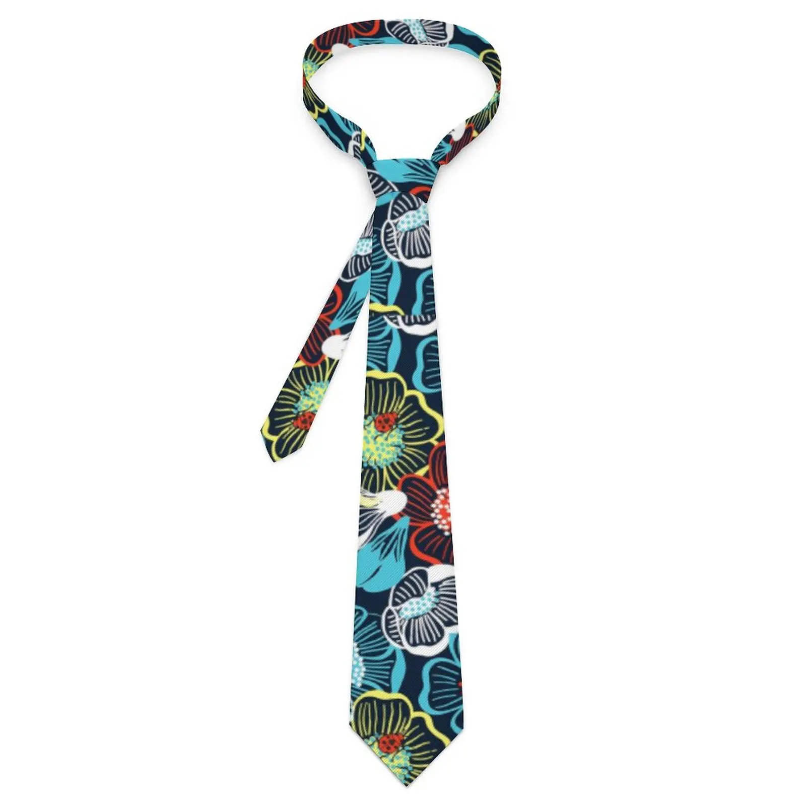 Floral Print Tie Colorful Flower Cosplay Party Neck Ties Men Cute Funny Necktie Accessories Quality Pattern Collar Tie