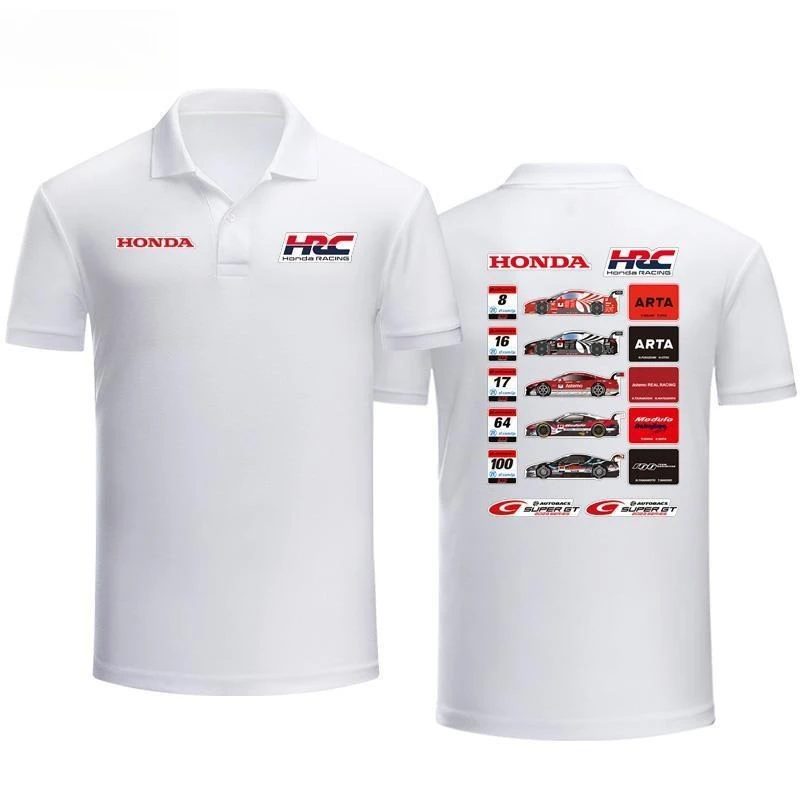 

Мужские и женские рубашки поло Honda, автомобильные HRC Racing, модифицированные футболки для любителей мотоциклов с короткими рукавами, летние деловые футболки