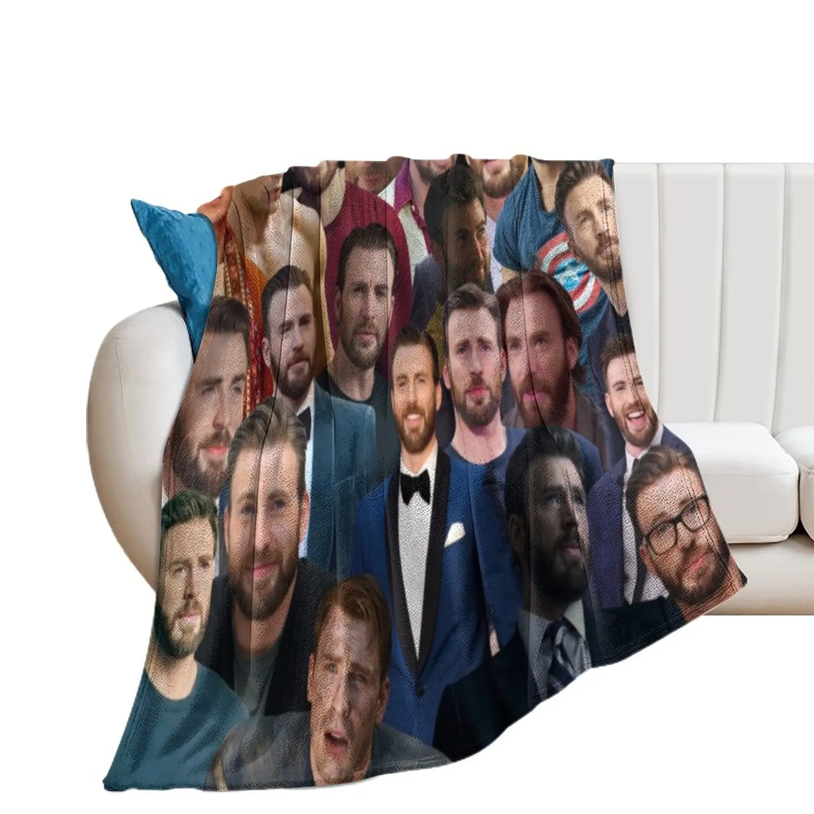 Chris Evans Photo Collage Throw Blanket Large Custom Blankets