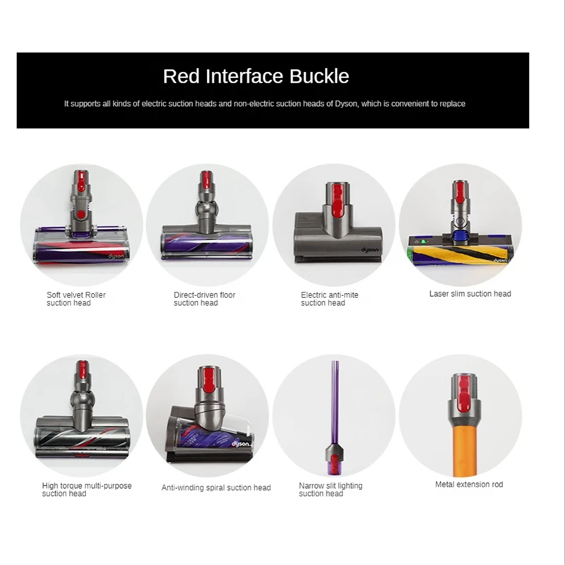 Cabezal de Clip para aspiradora Dyson V7, V8, V10, V11, V15, botón de lengüeta de pestillo, piezas de aspiradora, botón de interruptor con resorte