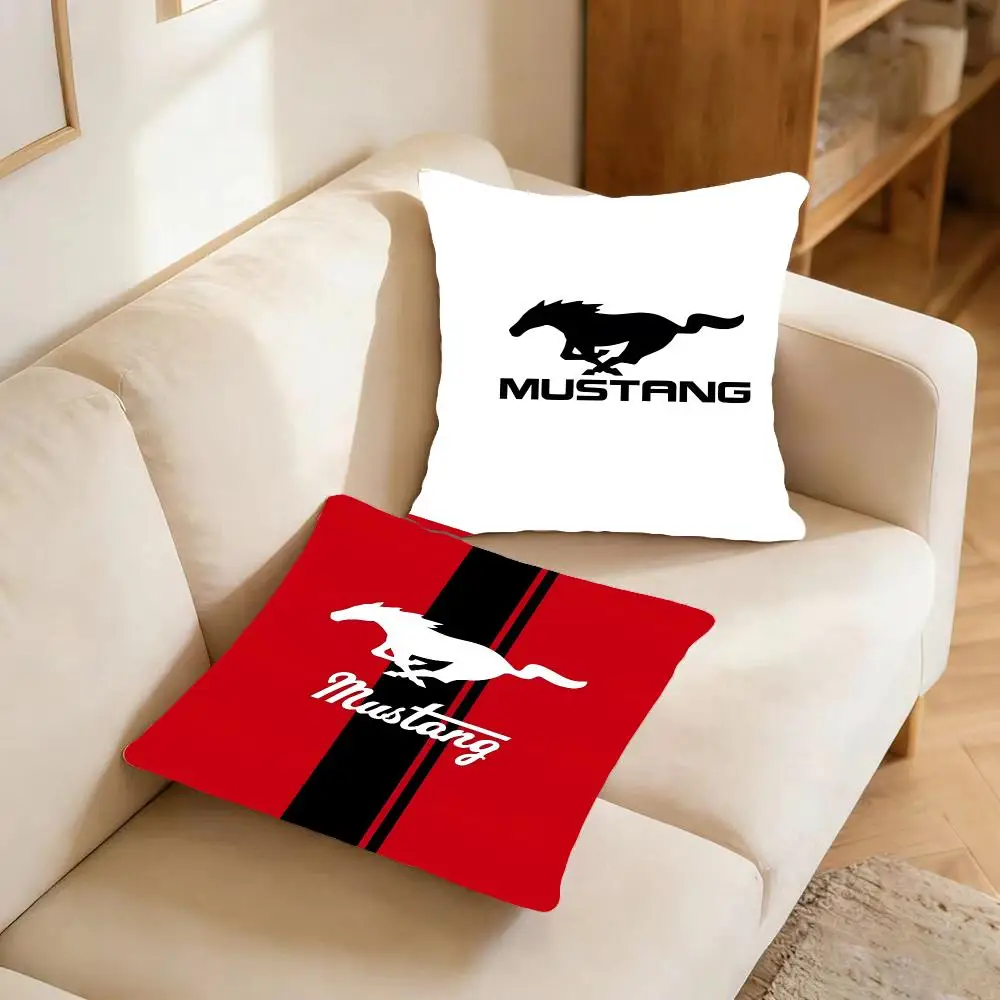 Brand Automotive Mustang Cushion Cover Warm coral fleece Cute kawaii plush Kawaii mascot throw