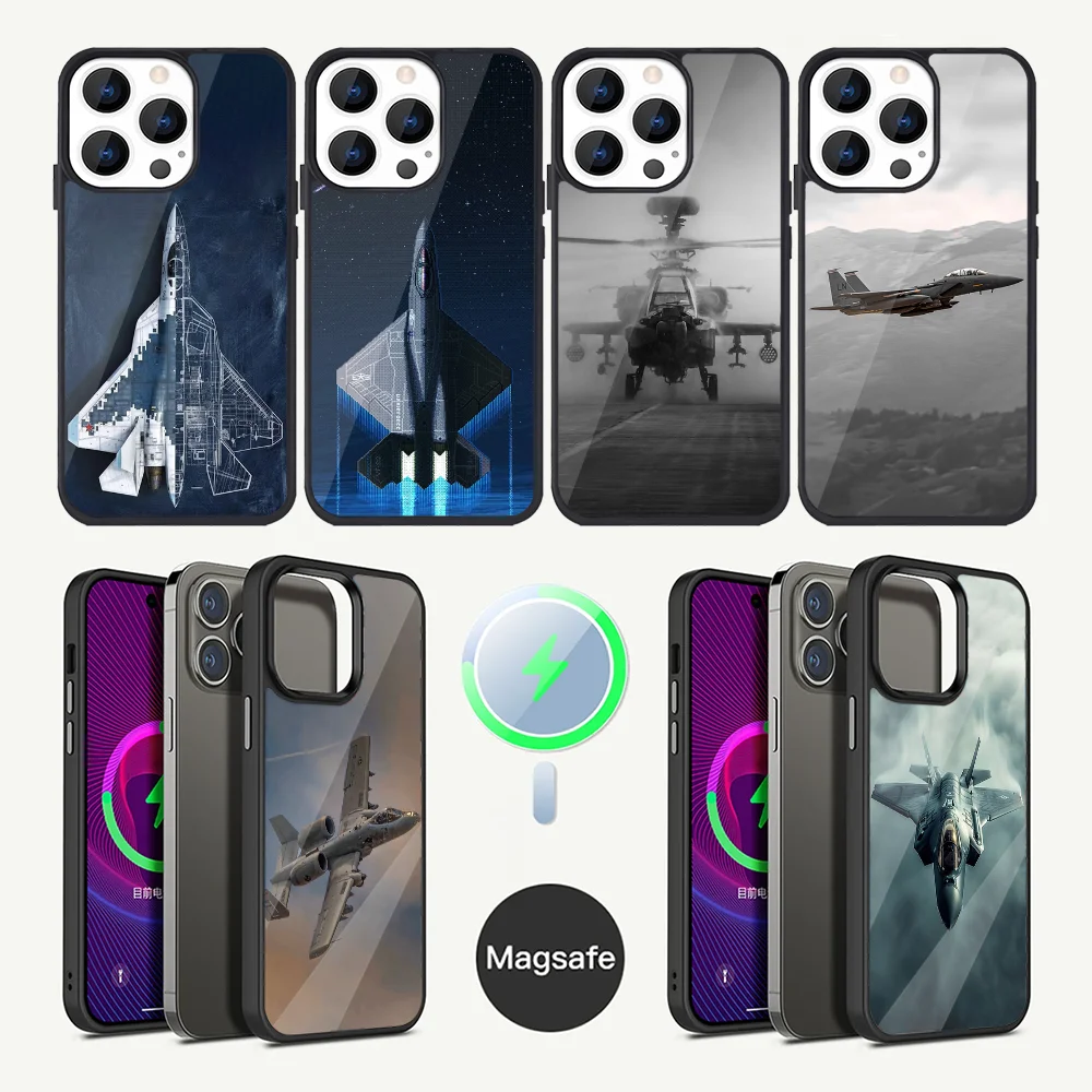 

Airplane Fighter Phone Case For iPhone 16,15,14,13,12,11,Plus,Pro,Max Mini Magsafe Magnetic Wireless Charging