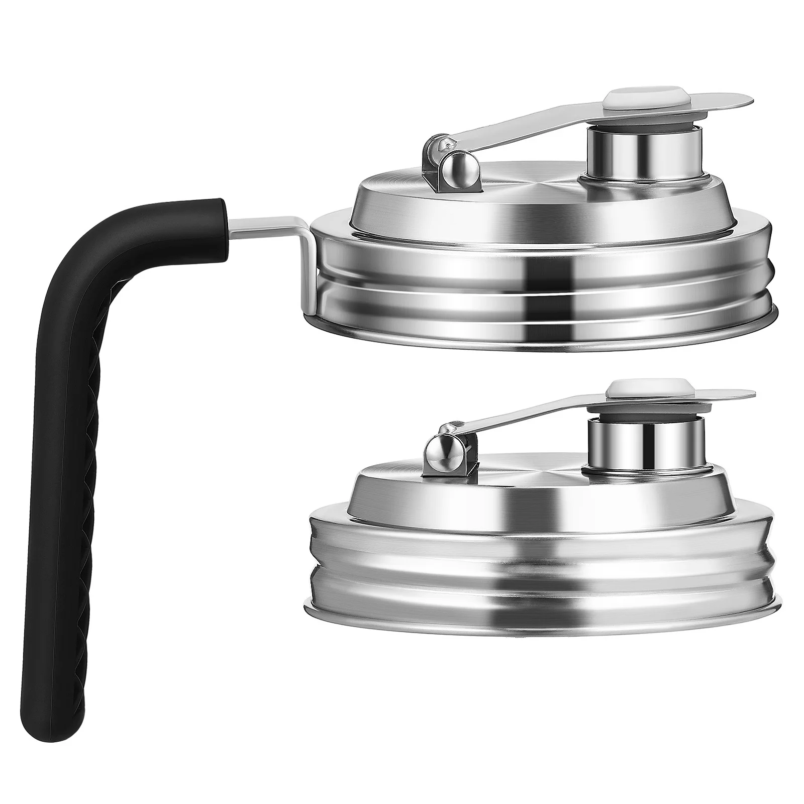 

2Pcs Stainless Steel Jar Lids Wide Mouth Mason Jar Pour Spout Lids Airtight Seal Leak Proof Storage Caps Can Covers for Soda