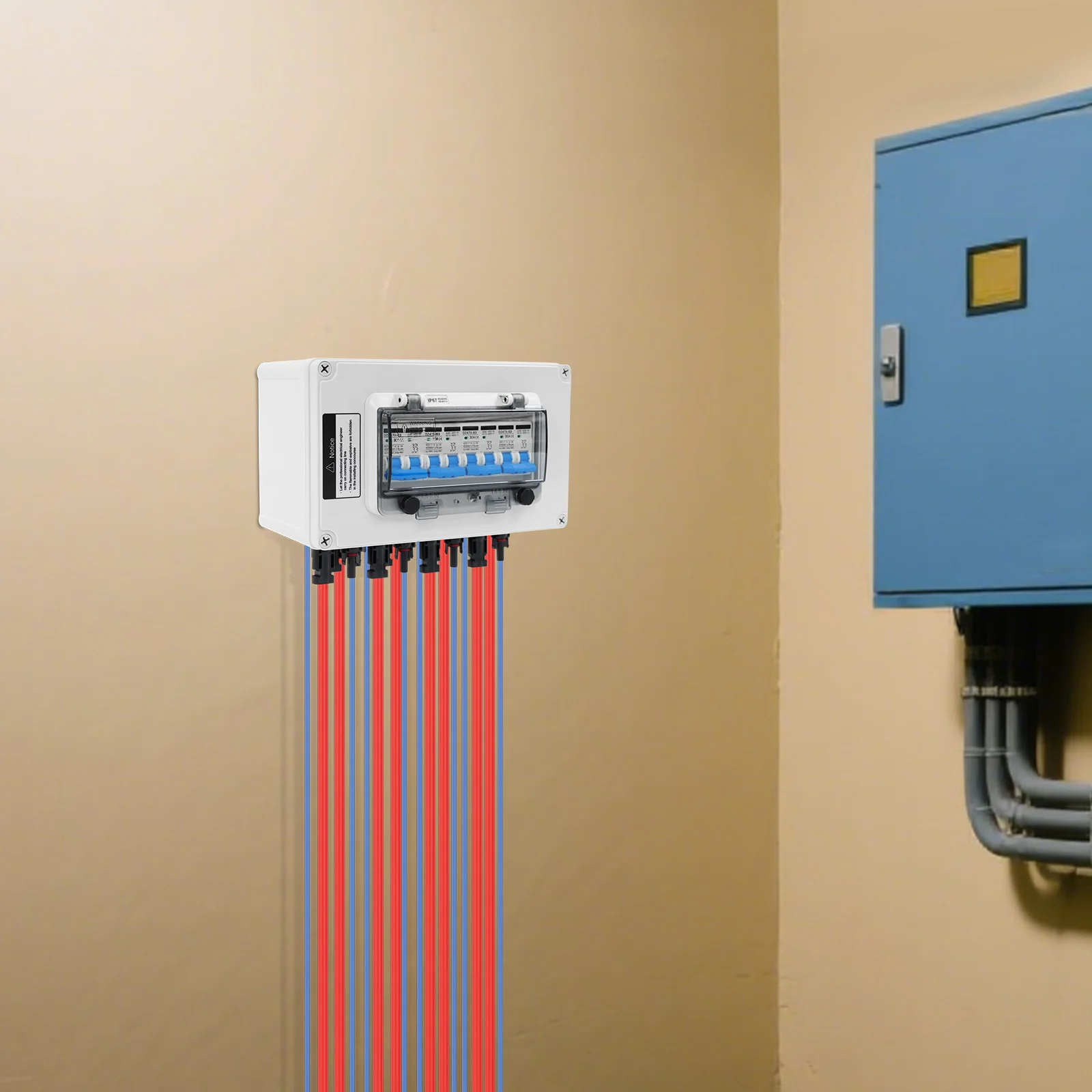 DC 12–400 V PV-Kombinator-Box, 4 Eingänge, 4 Ausgänge, 2 Eingänge, 2 Ausgänge, Solar-Leistungsschalter, IP67 wasserdicht, Flammschutz, Überspannungsschutz – Detail 3