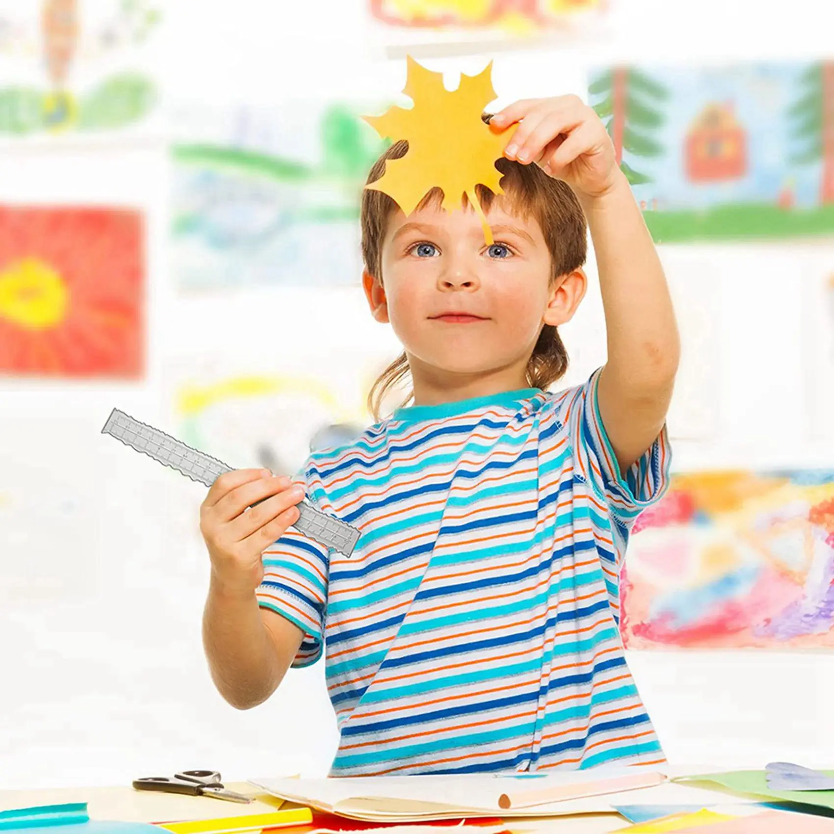 ไม้บรรทัดโลหะขอบไม่เรียบ 8.4 นิ้ว 6 ชิ้น สำหรับทำการ์ด งานประดิษฐ์ตกแต่ง งานฝีมือ อุปกรณ์สำนักงานและโรงเรียน