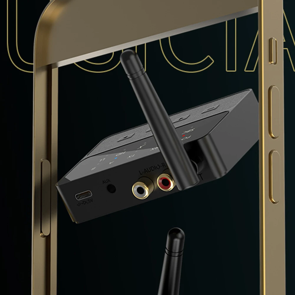 

Bluetooth-совместимый аудиоадаптер 5.3 APTX/HD/LL, 3,5 мм AUX/RCA, беспроводной стереоприемник-передатчик 2-в-1 для телевизора, автомобильных колонок