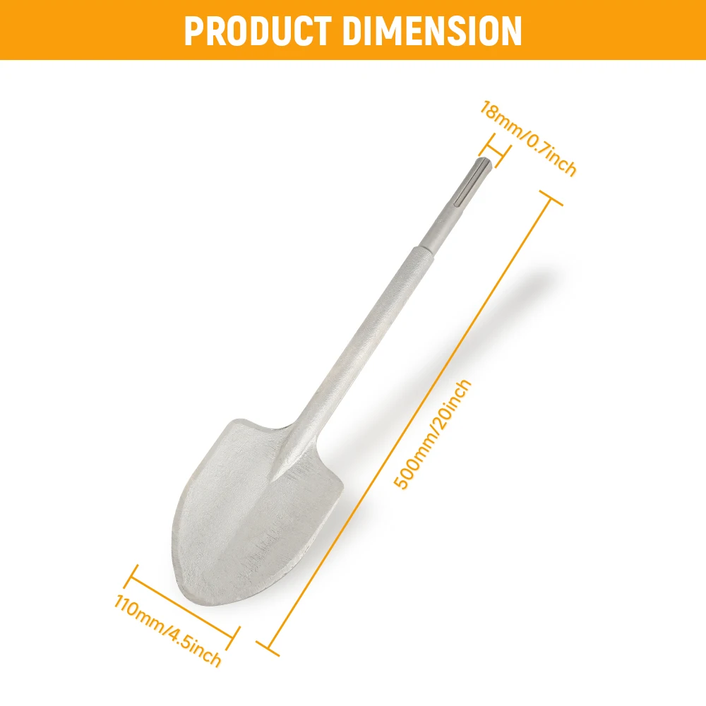 Hotehe sds-max haste 40crv pá de argila 20 '' jack martelo bit trincheira & escavação pá bit para argila cascalho congelado solo concreto