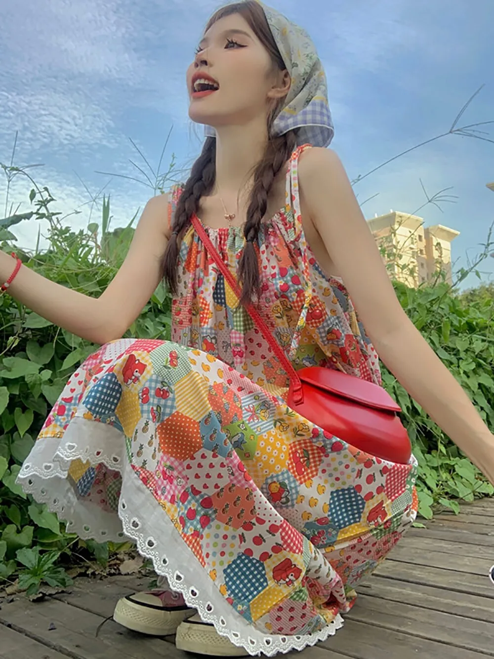 

Летнее пляжное женское платье свободного кроя с запахом, красивое, для чаепития, А-силуэт, без рукавов, в стиле Ins