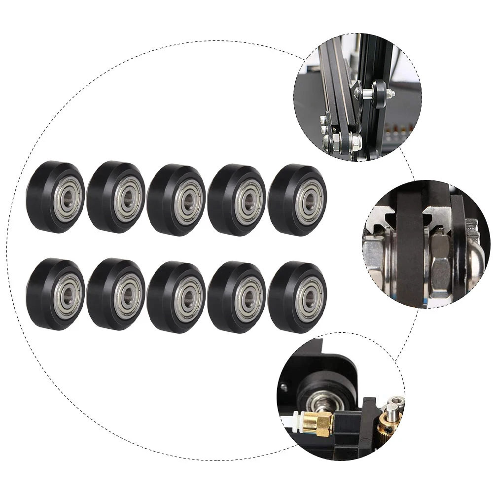 

6 Pcs Plastic Pulley 625zz Bearing Groove 608zz Passive Round Wheel Roller Wheels Sliding Door