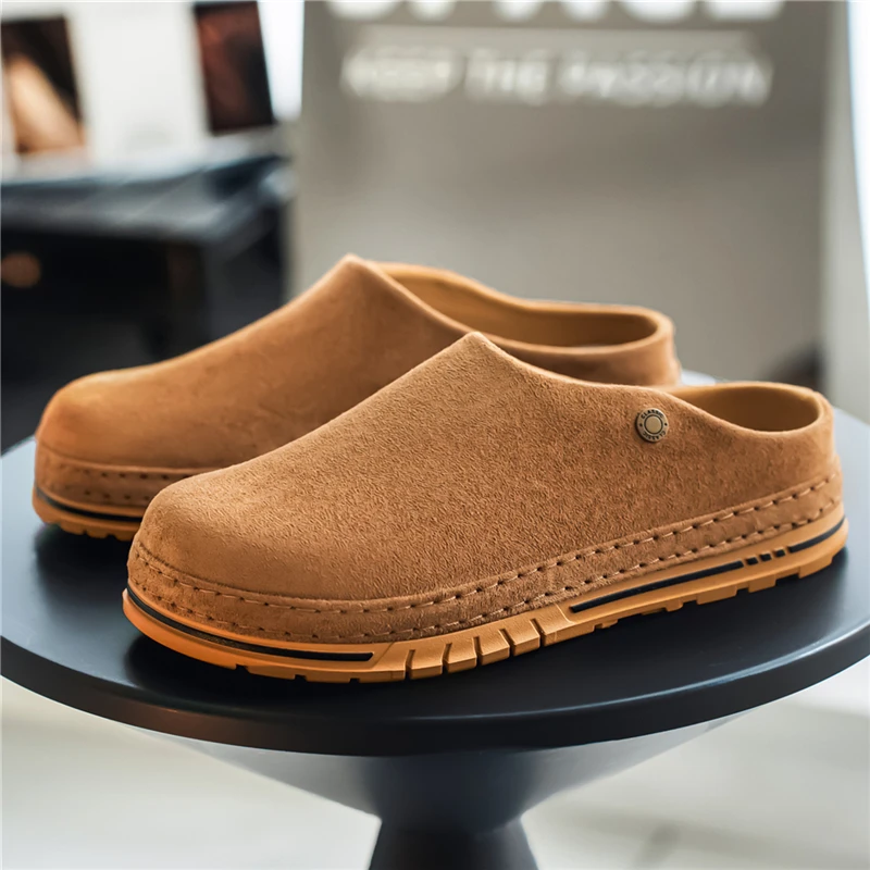 

Men's Wide Toe Box Mules Slip On Loafers Casual Comfy Daily Commuter Shoes