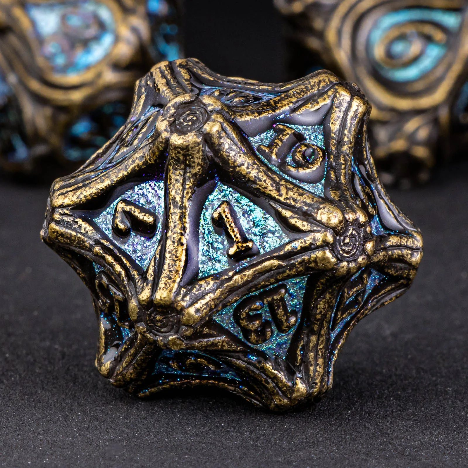

DND Metal Dice Set , Dungeon and Dragon Dice, RPG Role Playing GamePolyhedral Dice D20 D12 D10 D8 D6 D4 【blue】